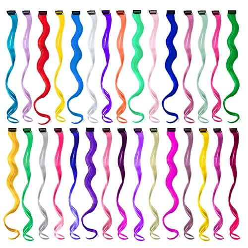 Trending Hair Ideas Using Colored Hair Extension Clip-in Streaks